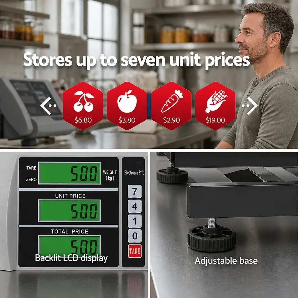 Digital Platform Scale Stainless Steel 50 x 40cm 300KG Black