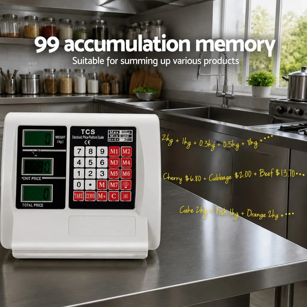 Digital Platform Scale Stainless Steel 50 x 40cm 300KG Black