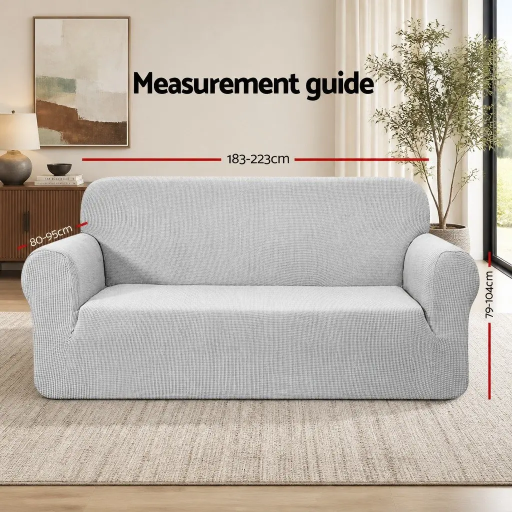 3 Seater Sofa Cover High Stretch Polar Fleece Grey Couch Protector