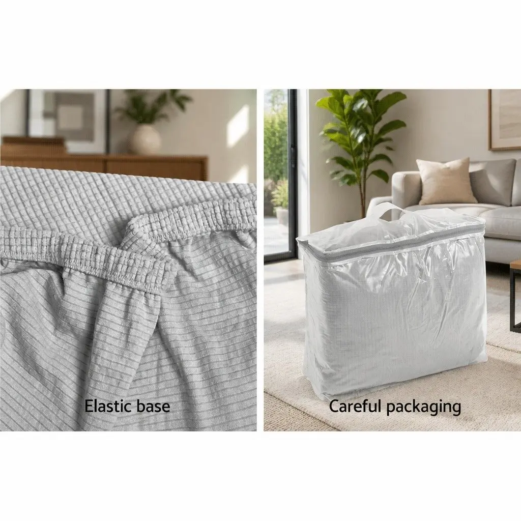 3 Seater Sofa Cover High Stretch Polar Fleece Grey Couch Protector