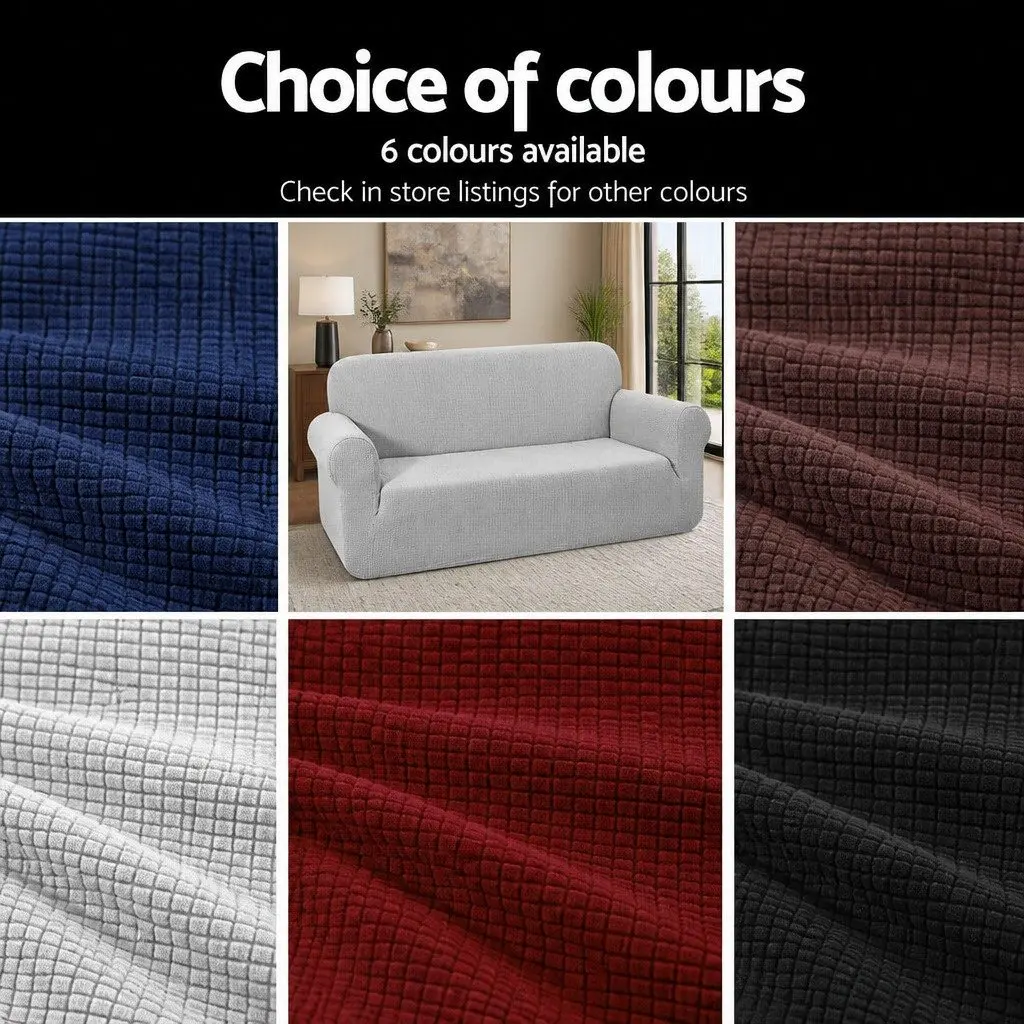 3 Seater Sofa Cover High Stretch Polar Fleece Grey Couch Protector