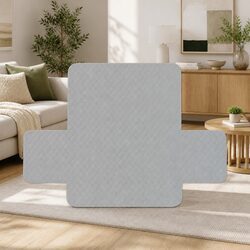 Sofa Cover 3 Seater Quilted Grey Diamond Couch Protector Anti-Scratch Microfibre