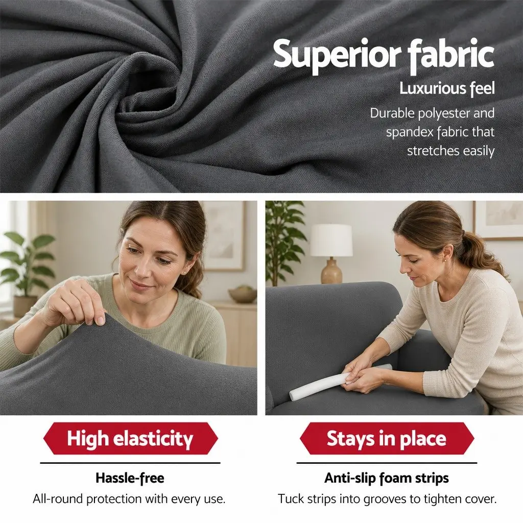 Grey Sofa Cover for 3-Seater Couches