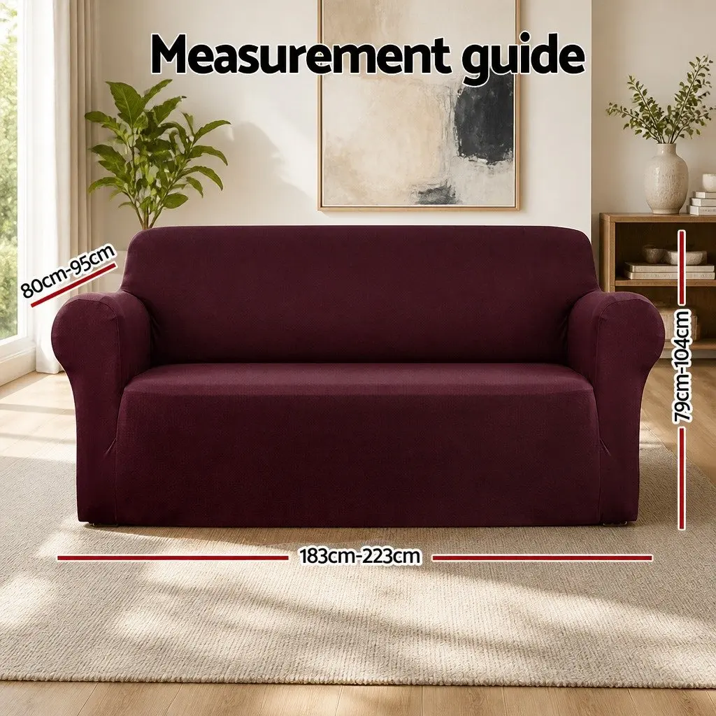 Burgundy Sofa Cover for 3-Seater Couch