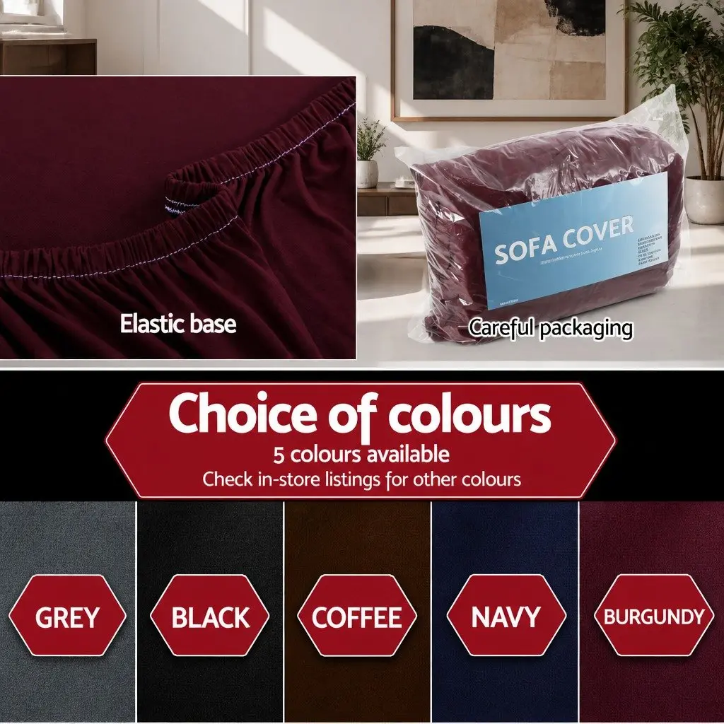 Burgundy Sofa Cover for 3-Seater Couch