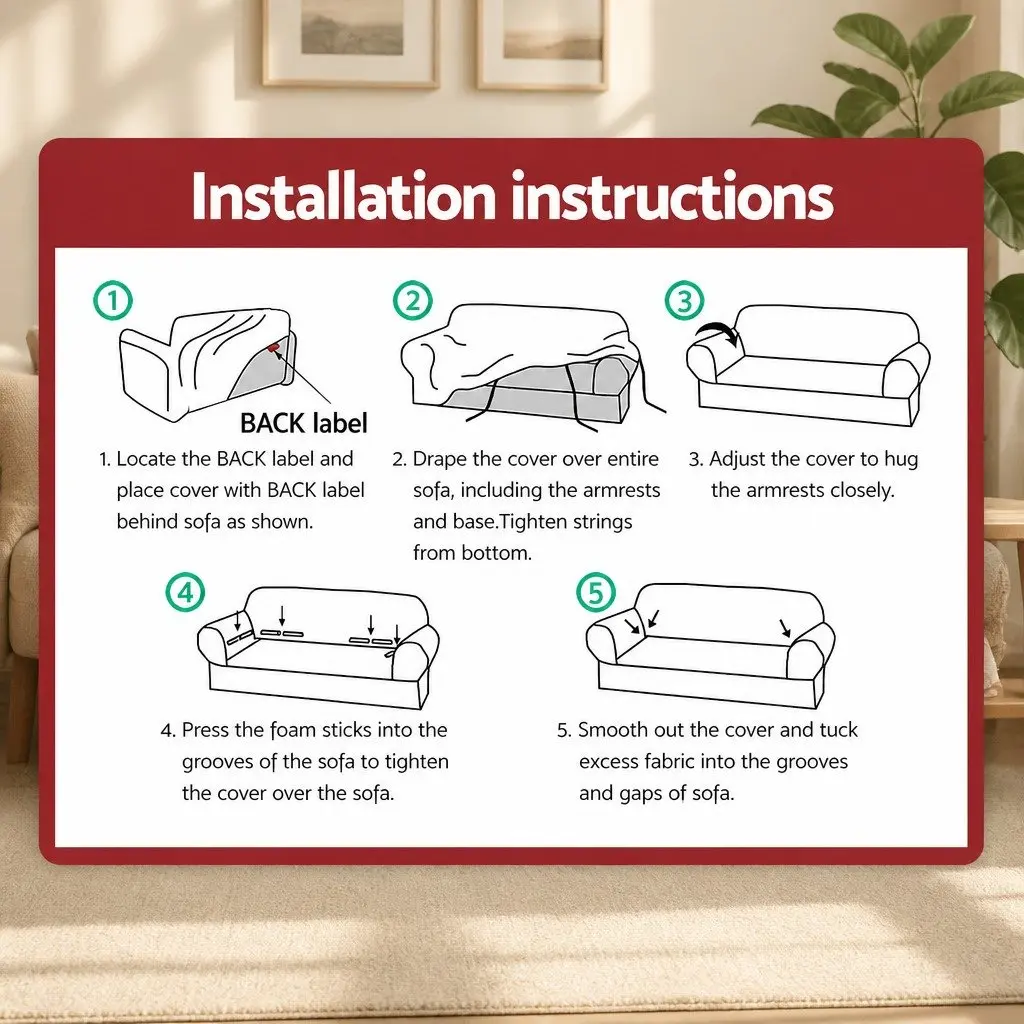 1seatervelvetsofacoverrubyredsoftstretchablefurnitureprotector