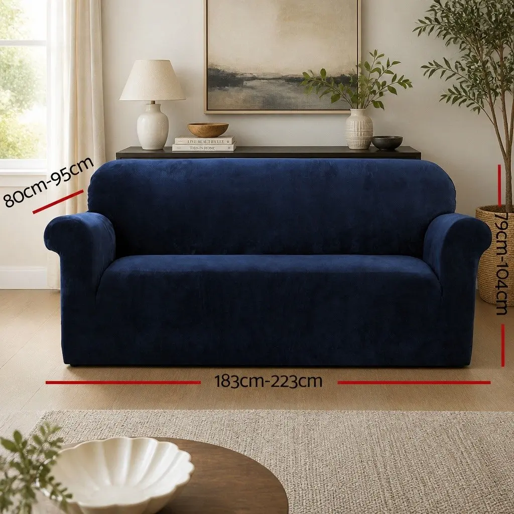 3 Seater Sofa Cover Velvet Couch Protector Stretch Elastic Anti-Slip Washable