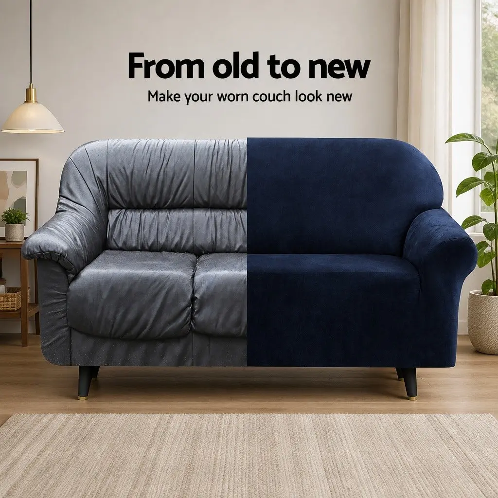 3 Seater Sofa Cover Velvet Couch Protector Stretch Elastic Anti-Slip Washable