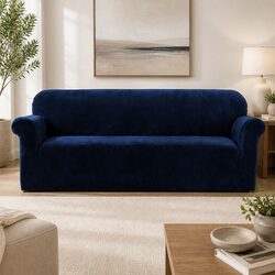 Versatile Navy Blue Sofa Cover for Everyday Use