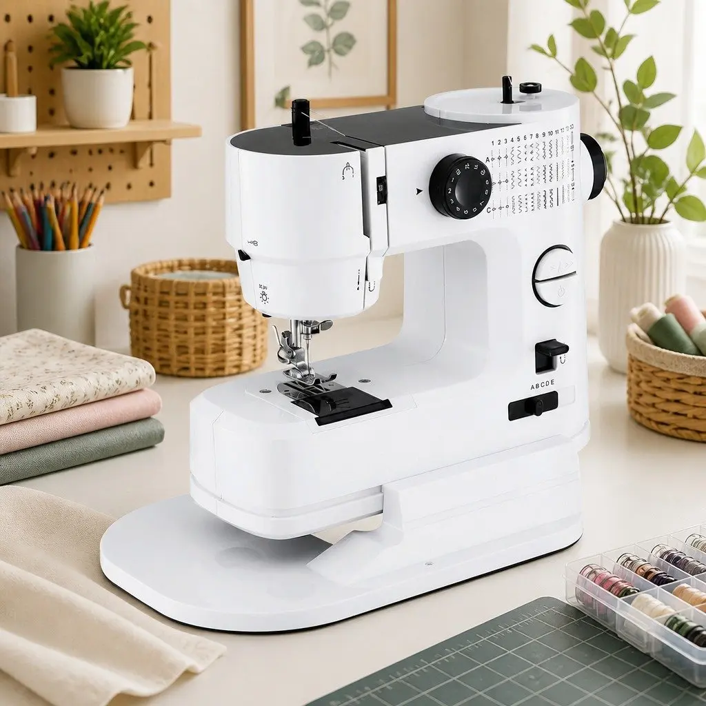 Mini Sewing Machine Portable Compact 39 Stitches Lightweight White or Black