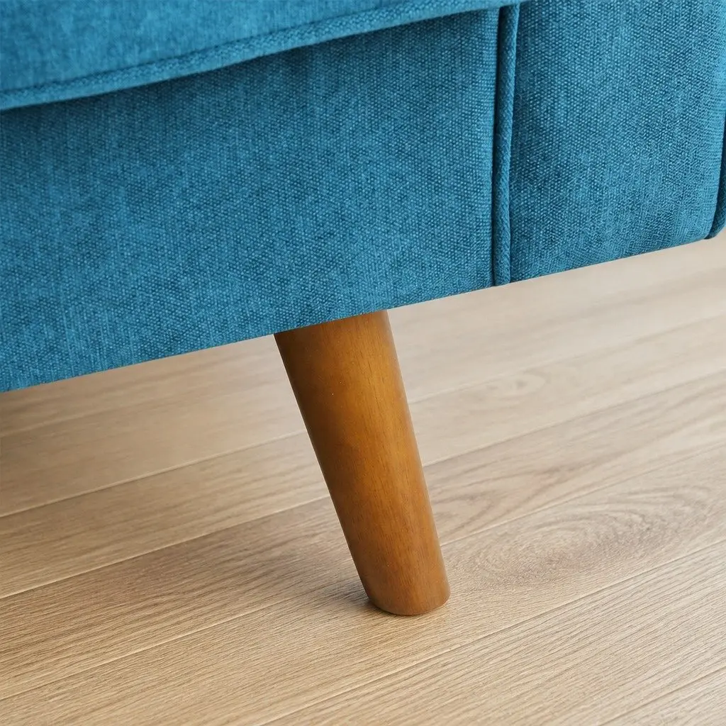 3SeaterLoungeCouchBluePolyesterUpholstery191cmWideComfortableStyle
