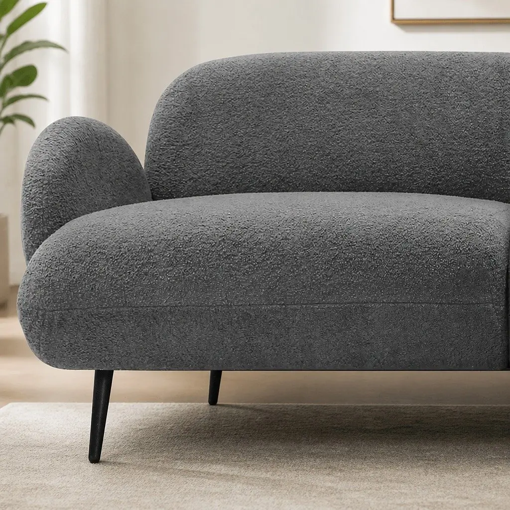 3SeaterLoungeCouchModernGreySherpaFleeceUpholsteredLivingRoomFurniture