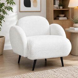 Versatile White Fleece Sofa Chair for Any Room