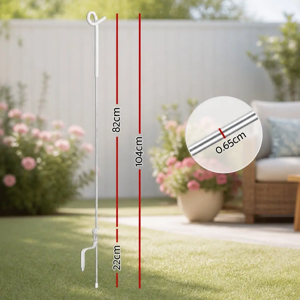 Electric Fence Pigtail Posts Steel 104 cm Silver and White 20 Piece