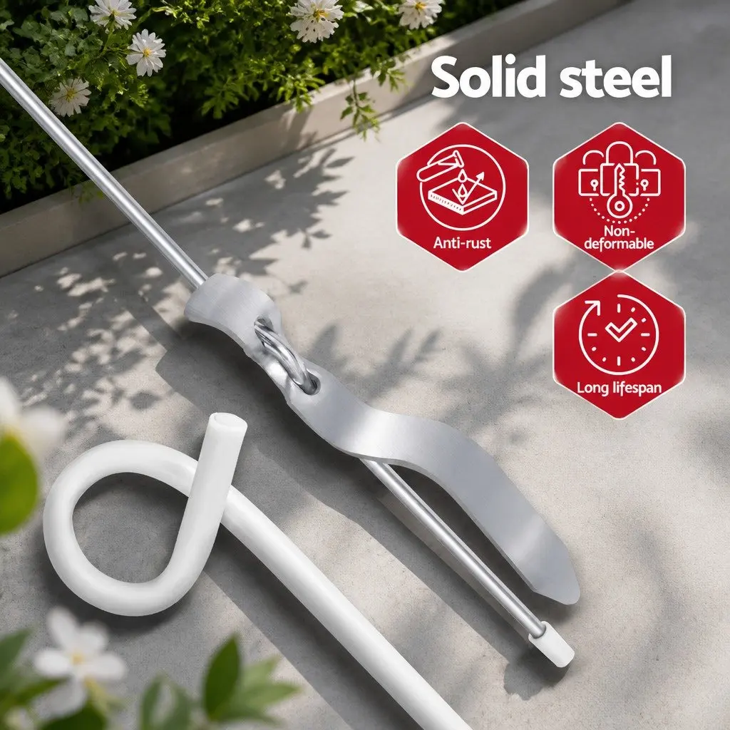Electric Fence Pigtail Posts Steel 104 cm Silver and White 20 Piece
