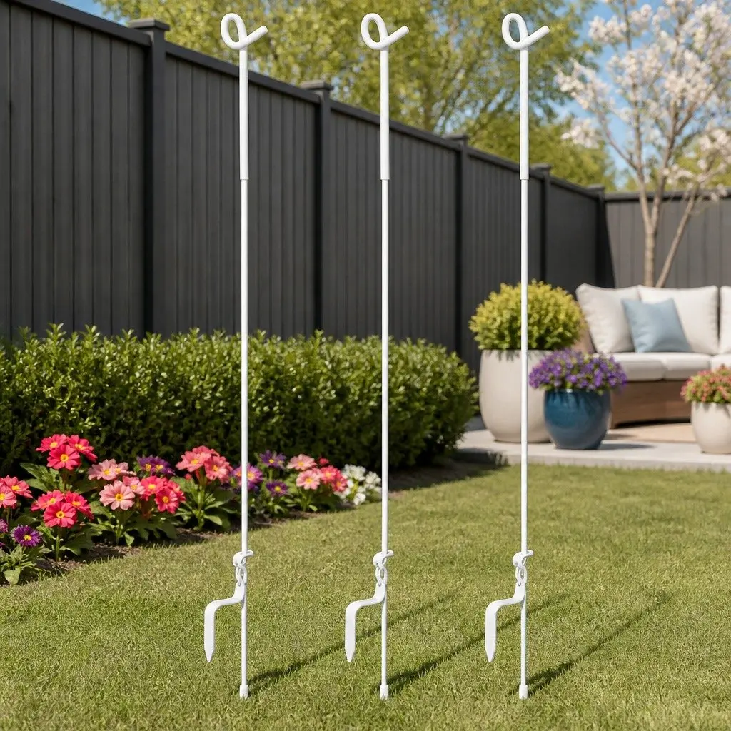 Electric Fence Pigtail Posts Steel 104 cm Silver and White 20 Piece