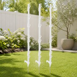 Electric Fence Posts 20pcs Poly White 106.5cm Farm Temporary Fencing Polytape
