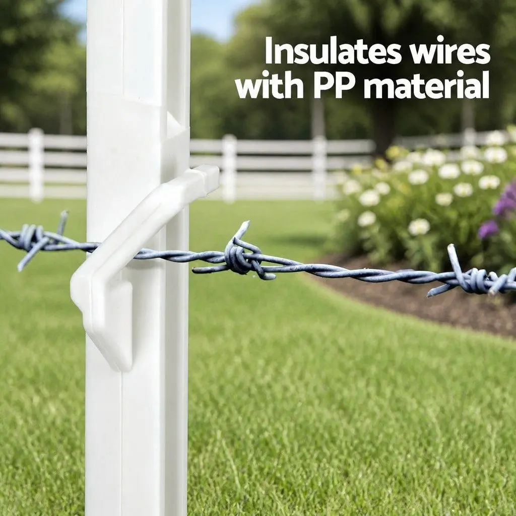 Electric Fence Posts Poly 106.5cm White 20 Piece Temporary Fencing