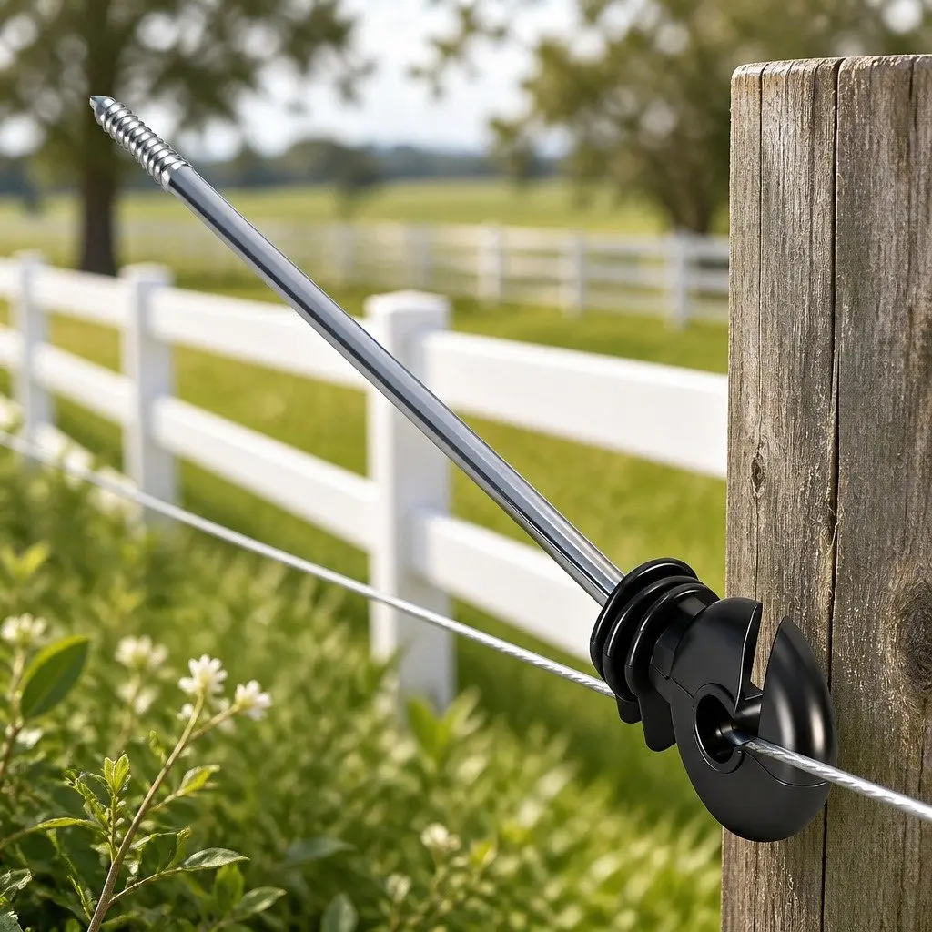 Electric Fence Insulators Screw in Stand Off Black 25cm 100 Pieces