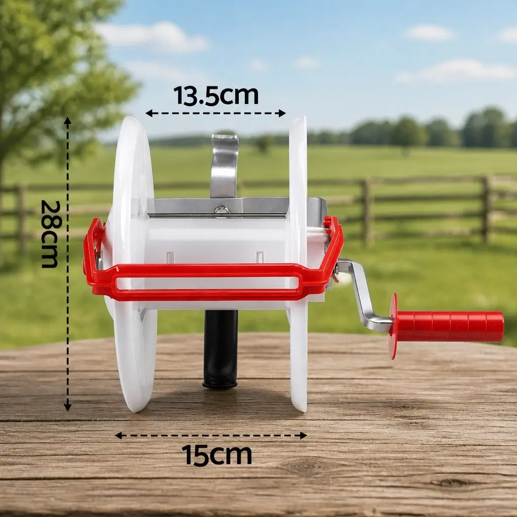 Electric Fence Reel Geared Portable Polywire Fencing Tool White