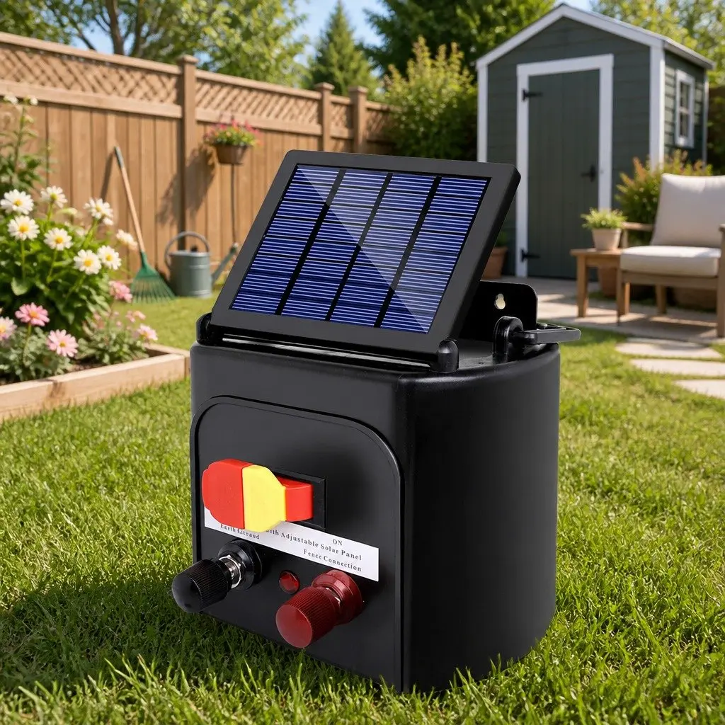 Solar Electric Fence Energiser 3km Range 0.1J Livestock Animal Control Charger