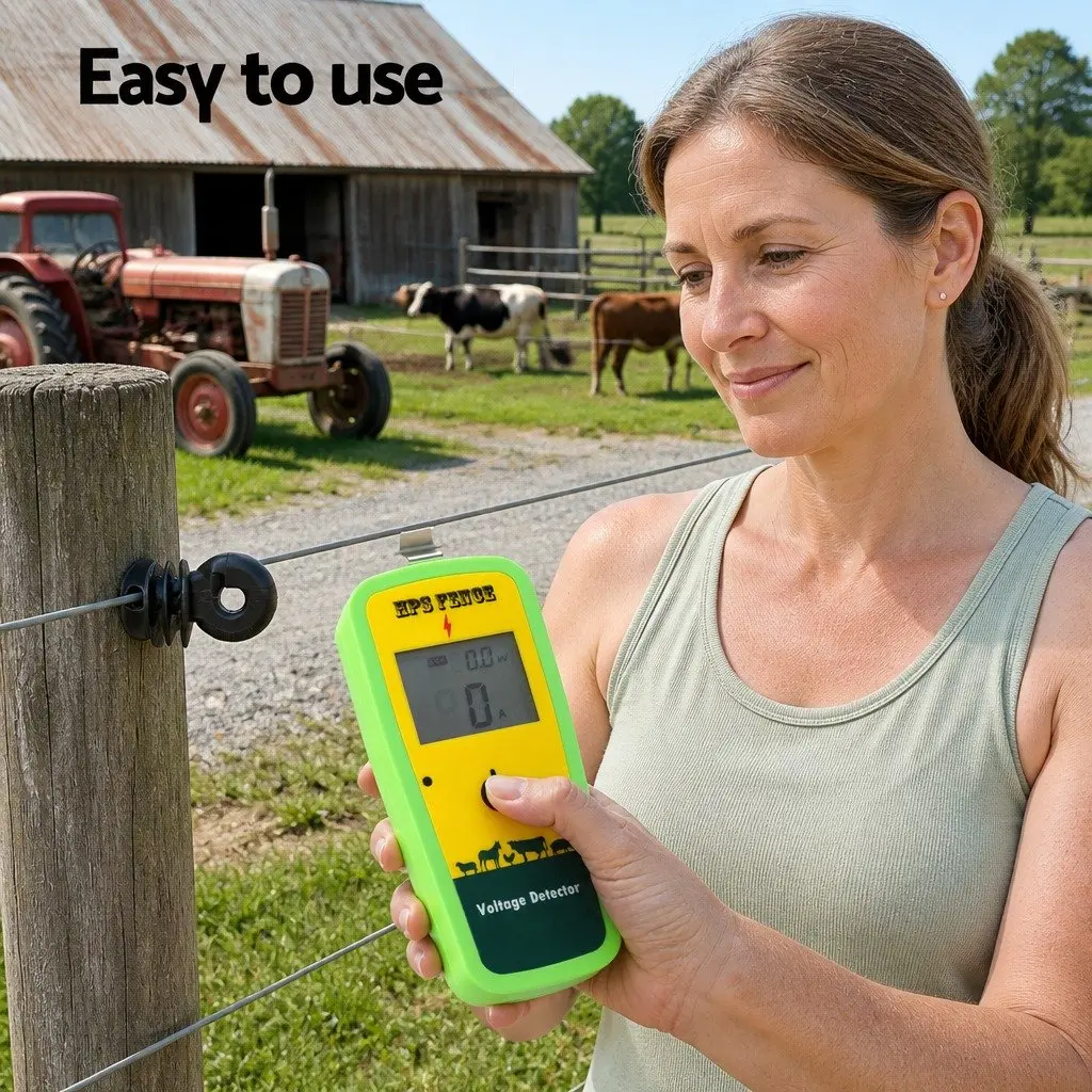 Digital Electric Fence Tester ABS Plastic Green