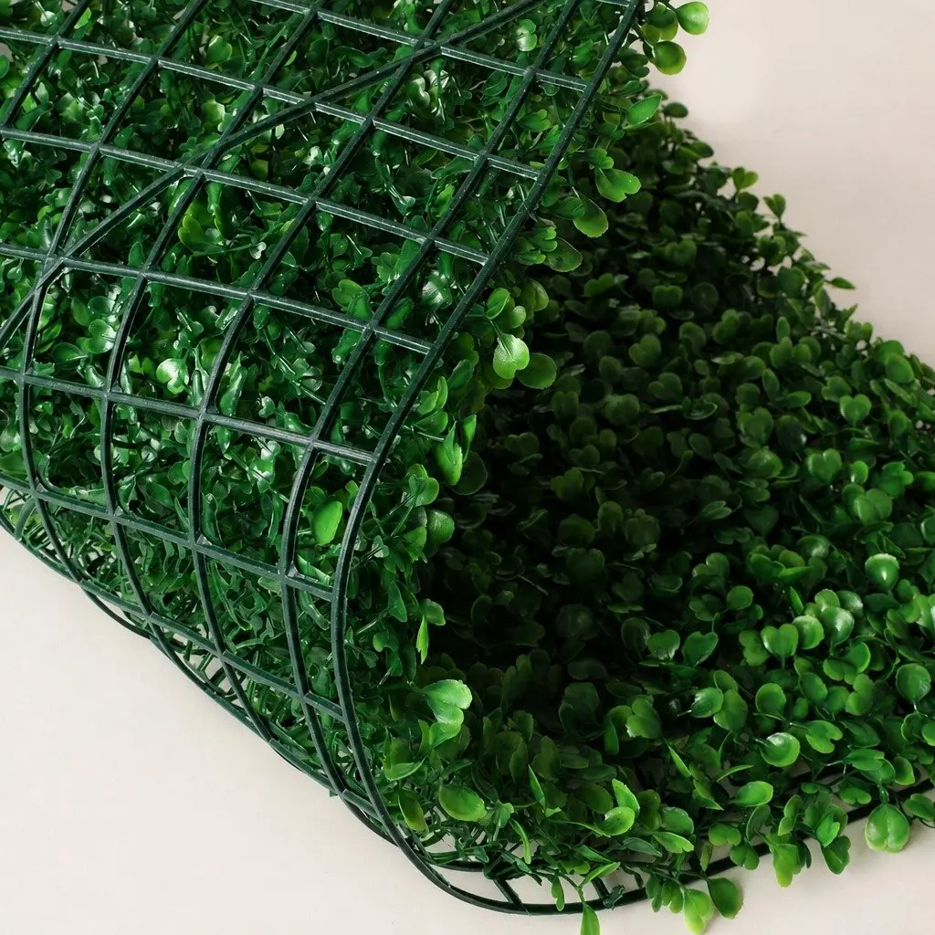 Artificial Boxwood Hedge Panel HDPE 60cm x 40cm Green Vertical Garden Wall Screen Indoor Outdoor