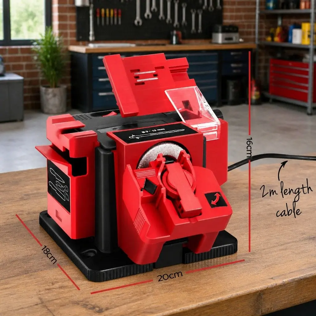 Multifunctional Tool Sharpener 65W Electric Grinder Red 3 Module