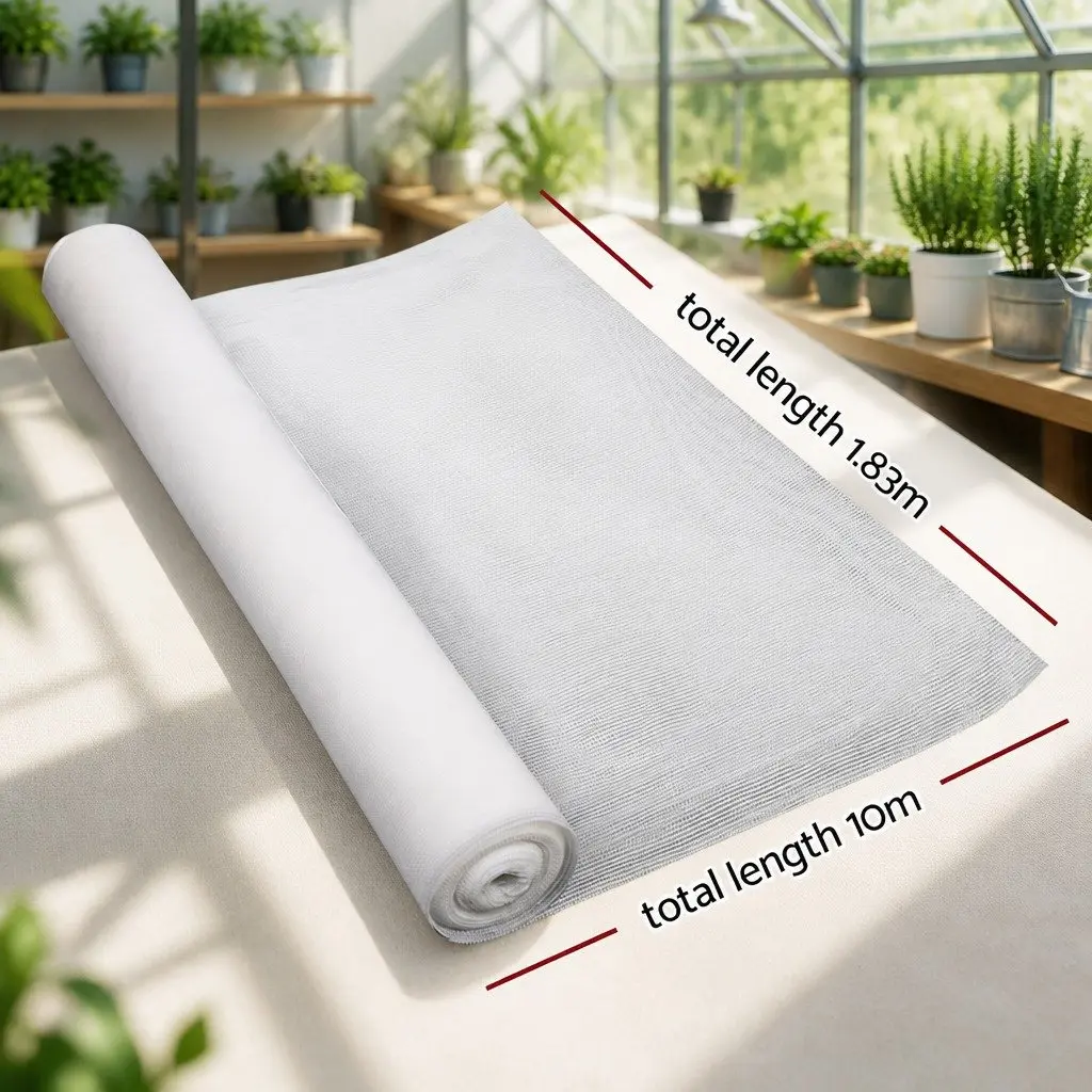 Shade Cloth Heavy Duty UV-Stabilised 1.83m x 10m White Mono-Tape Knitted Fabric