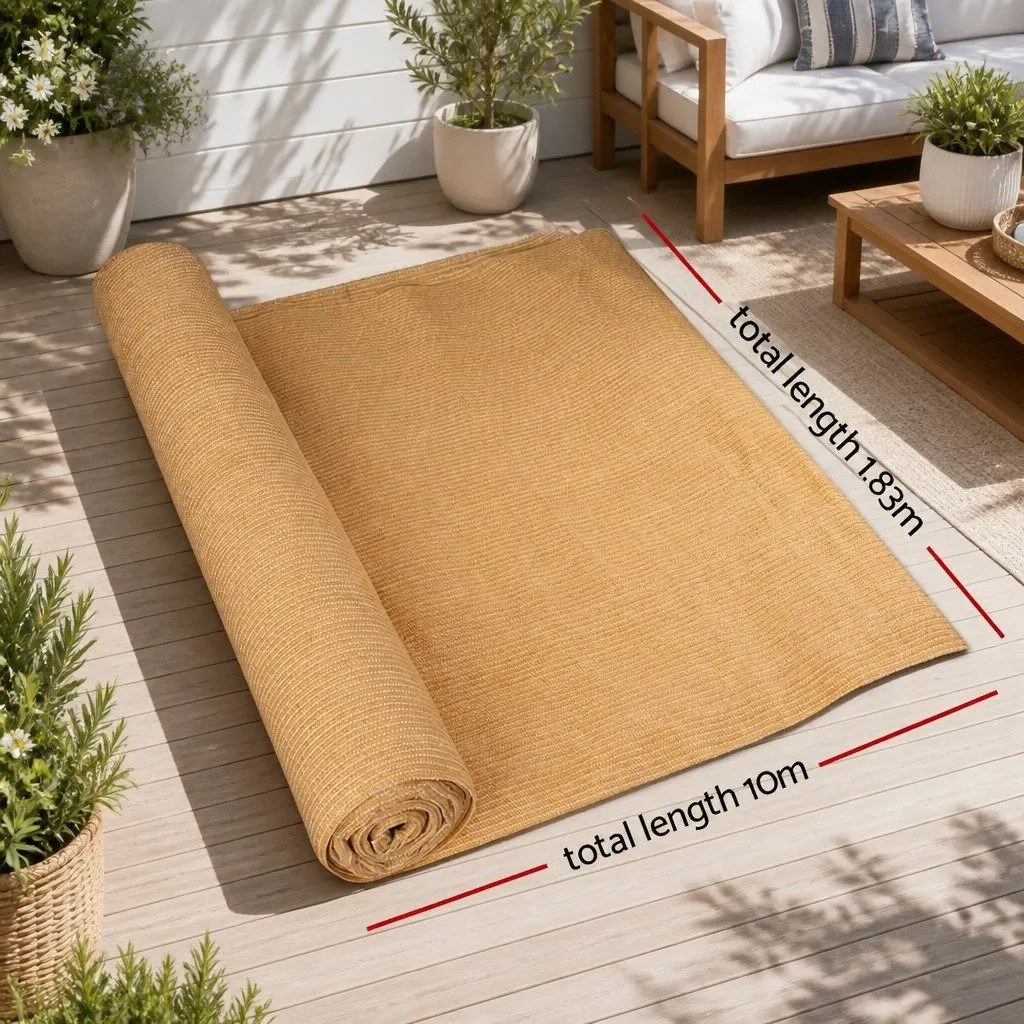 Shade Cloth HDPE Knitted Fabric Roll 1.83m x 10m Beige
