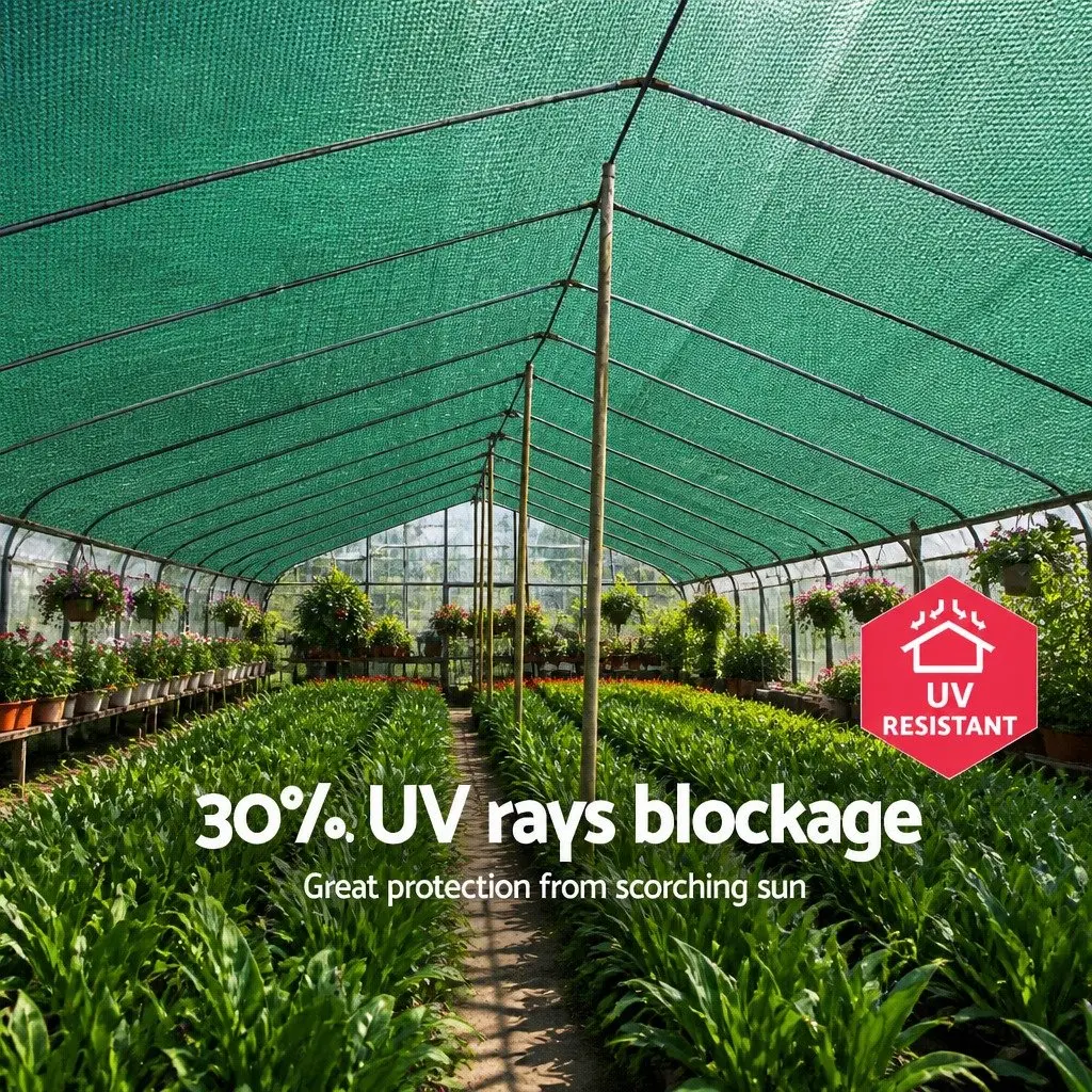 Shade Cloth UV Stabilized HPDE 1.83m x 10m Heavy Duty Green 30% Shade Block
