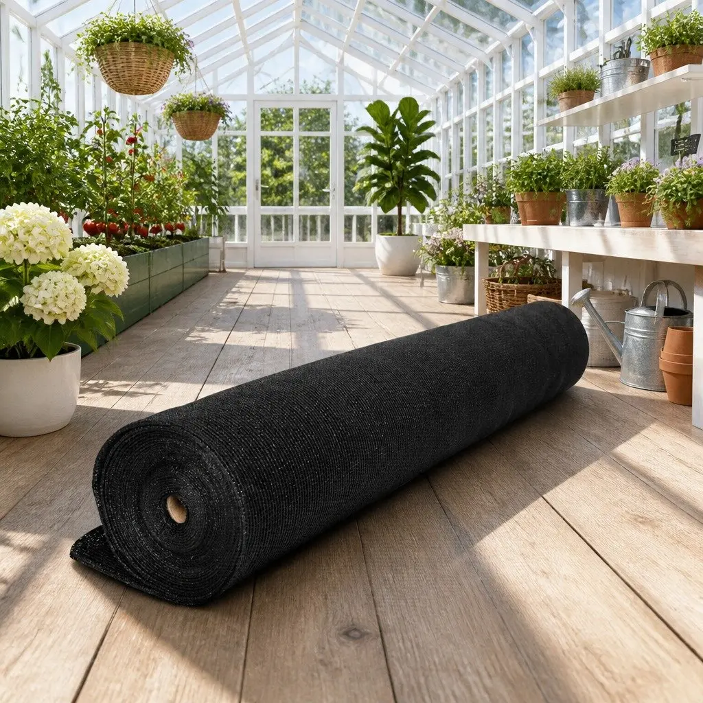 Shade Cloth Heavy Duty Black Knitted Fabric 1.83m x 50m 50% UV Block