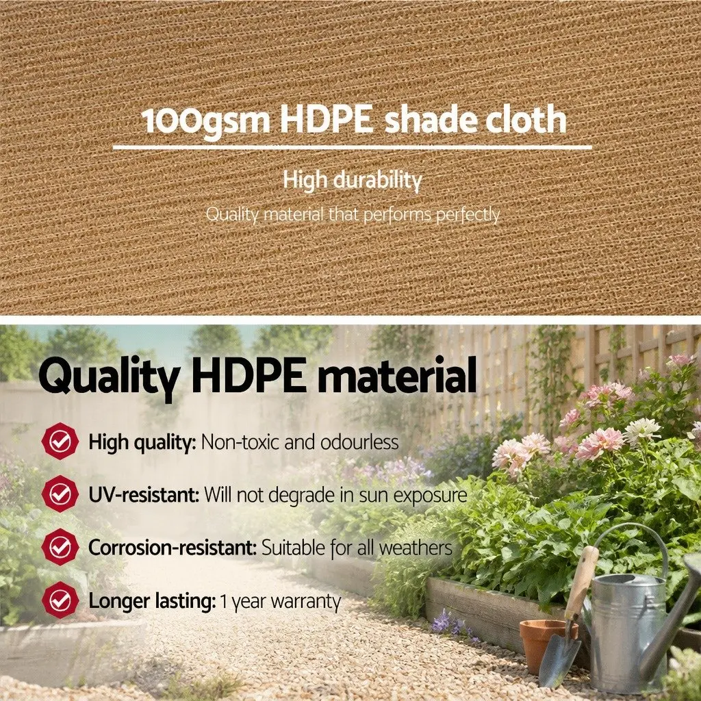 Shade Cloth UV-Stabilised HPDE 3.66m x 10m 50% Shade Block Beige
