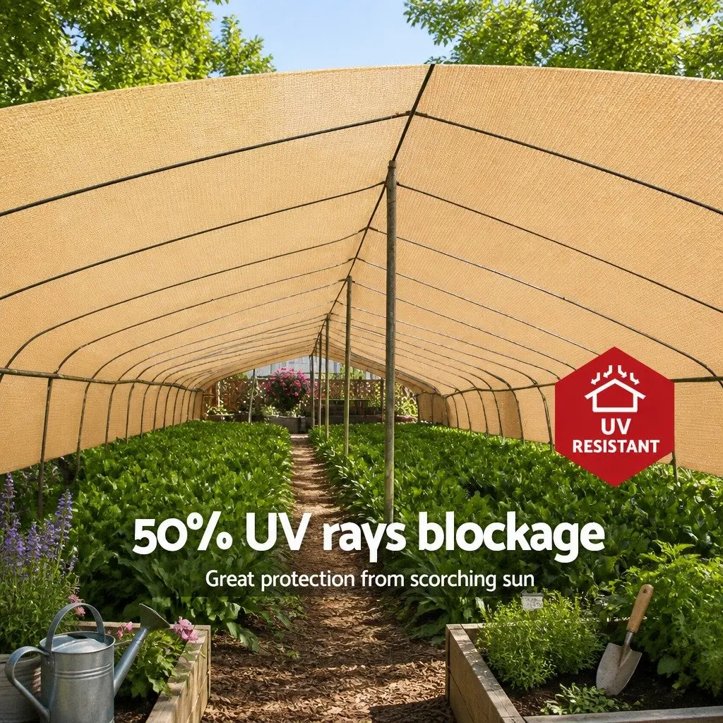 Shade Cloth UV-Stabilised HPDE 3.66m x 10m 50% Shade Block Beige
