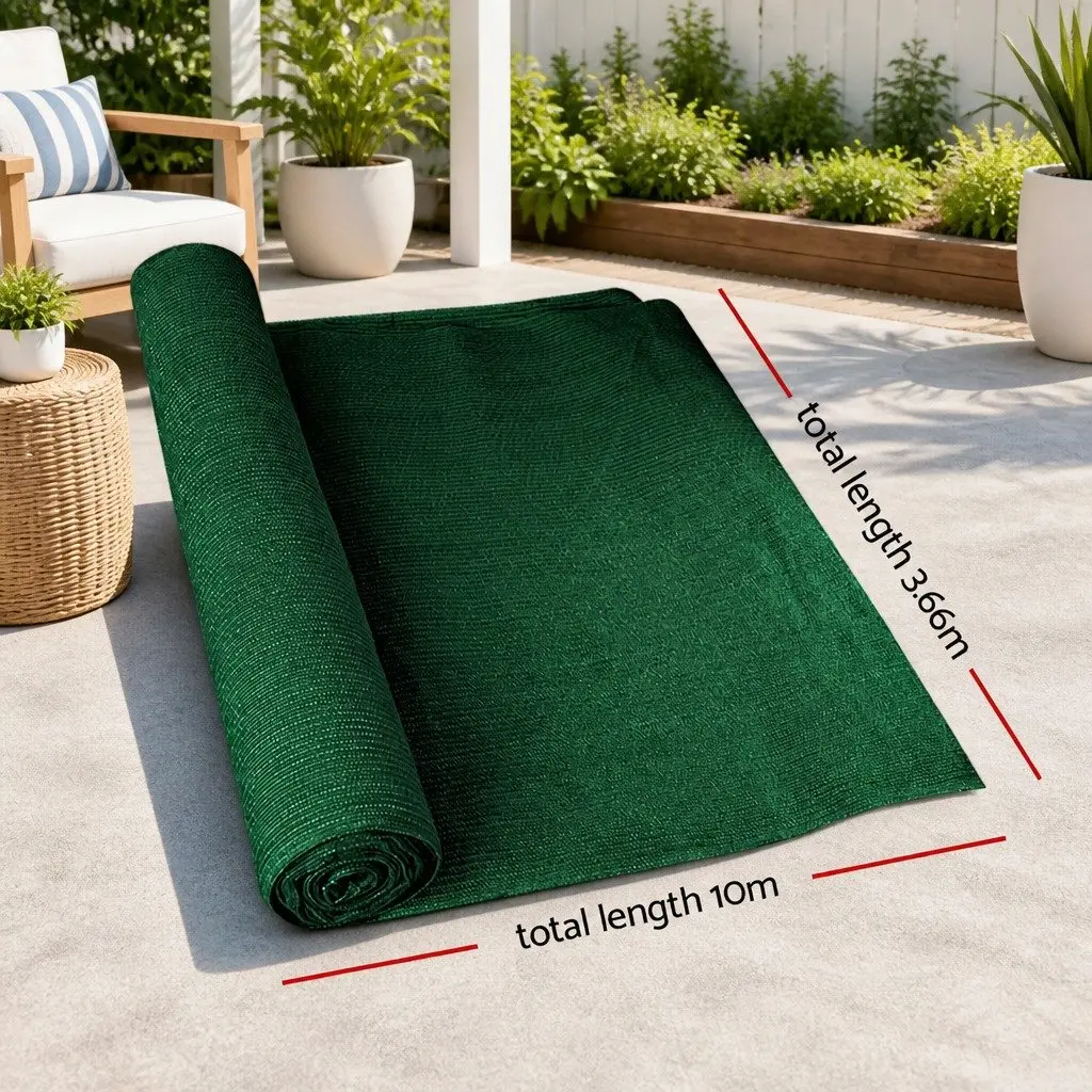 Shade Cloth UV-Stabilised HPDE 3.66x10m Green 50% Sun Block Garden Greenhouse Mesh
