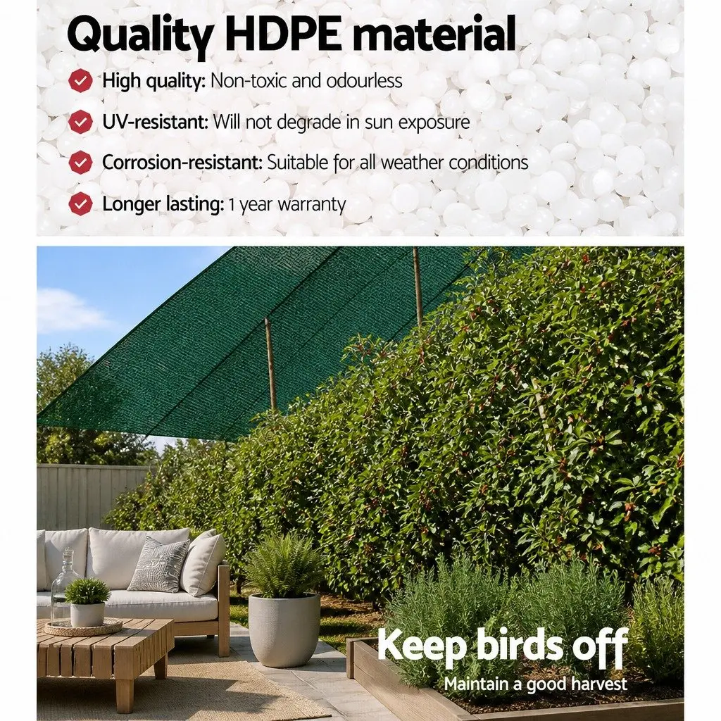 Shade Cloth UV-Stabilised HPDE 3.66x10m Green 50% Sun Block Garden Greenhouse Mesh