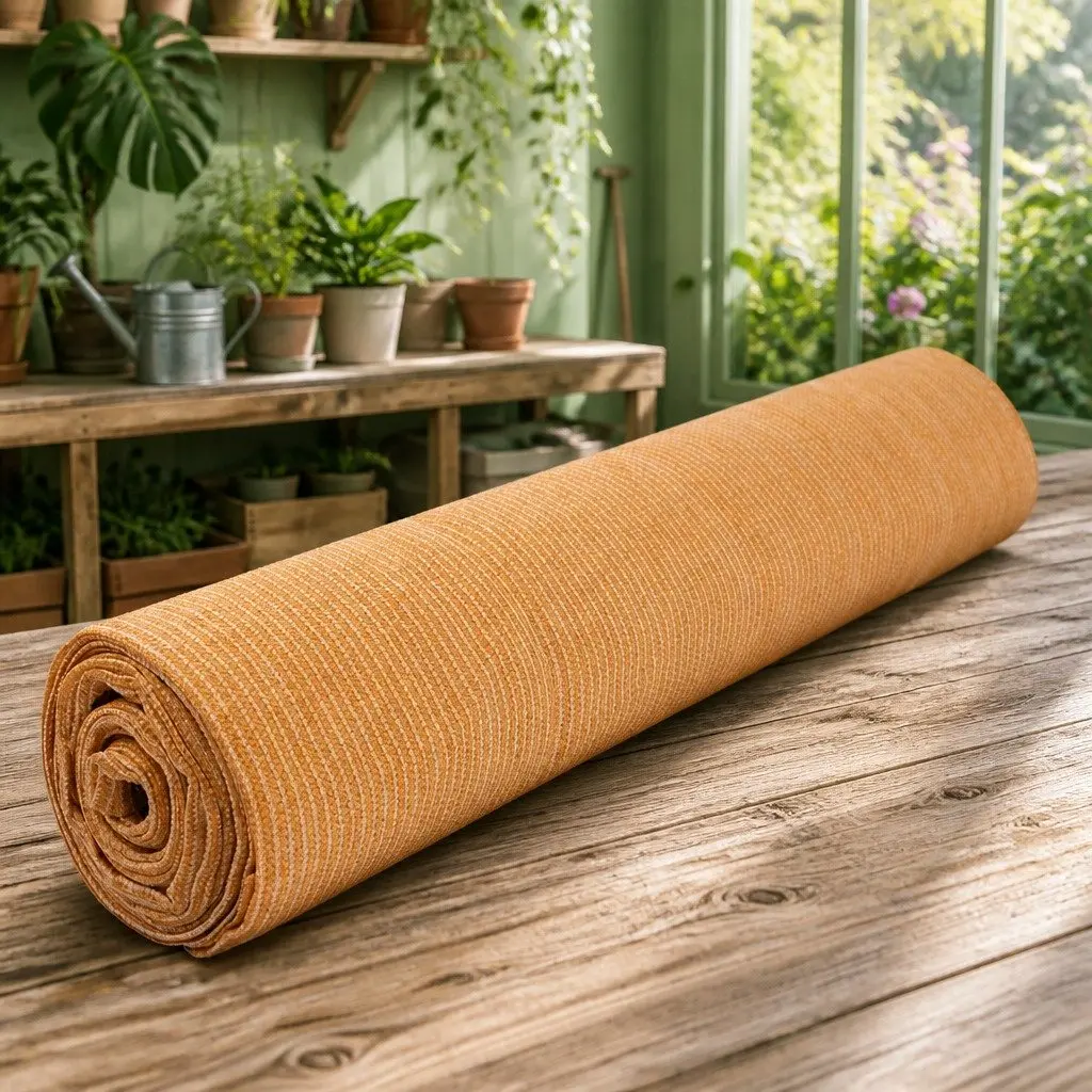 Shade Cloth 70% UV Block HPDE Knitted Fabric 3.66m x 10m Beige