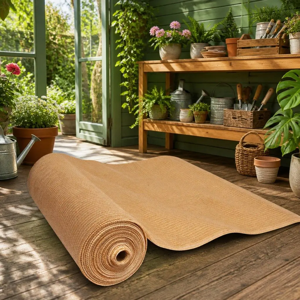Shade Cloth 70% UV Block HPDE Knitted Fabric 3.66m x 10m Beige