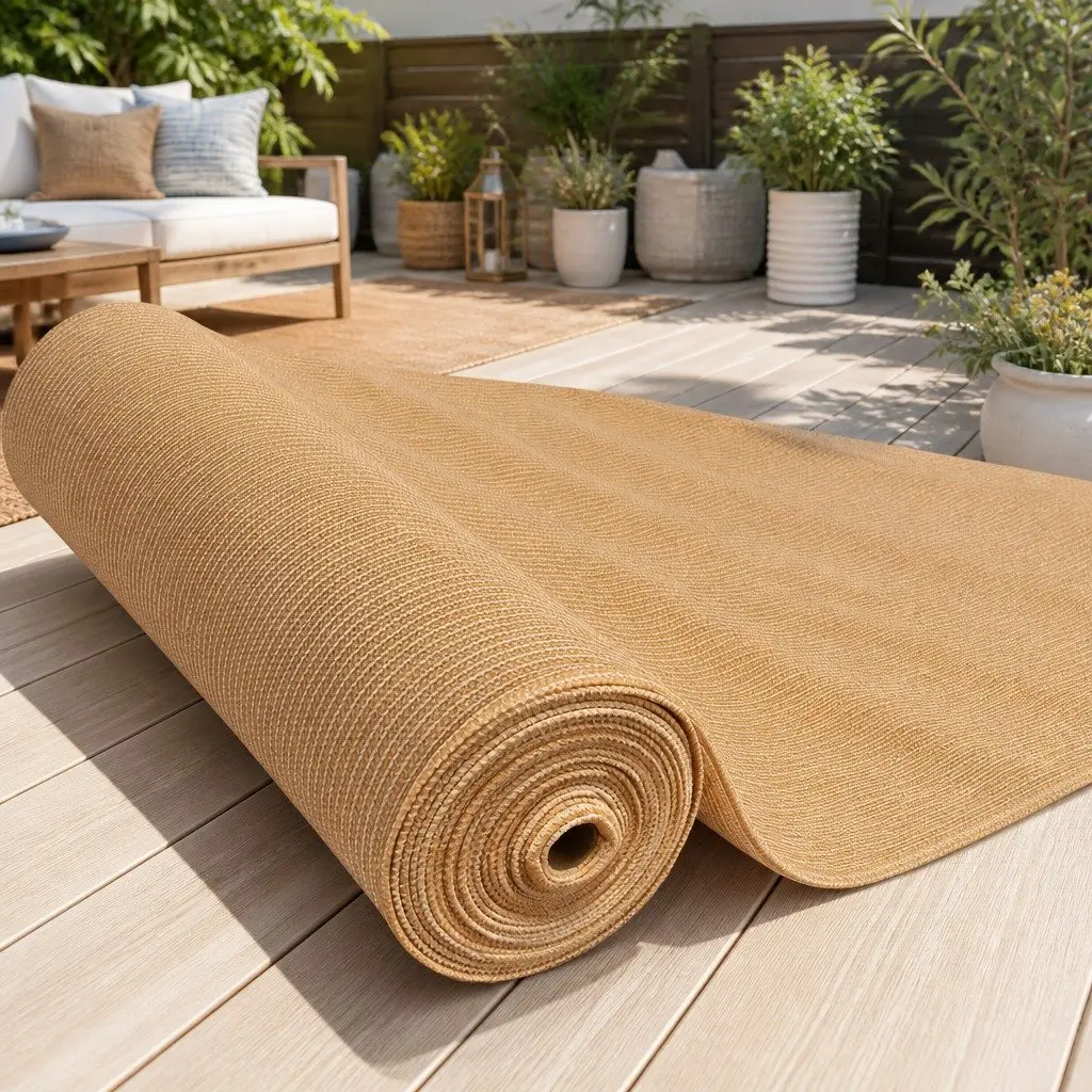 Shade Cloth Knitted Fabric 3.66m x 20m Heavy Duty 50% UV Block Beige