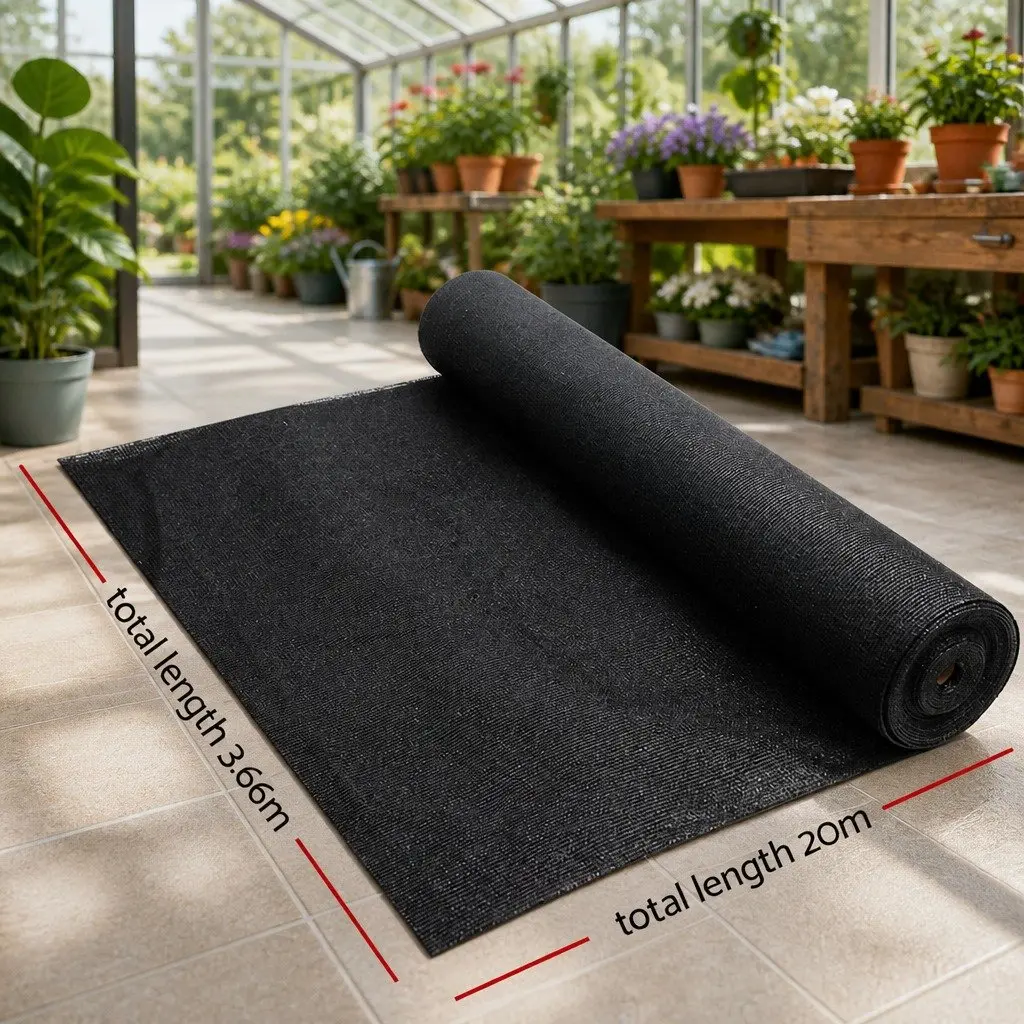 Shade Cloth Heavy Duty Knitted Fabric 3.66x20m Black 50 UV Block
