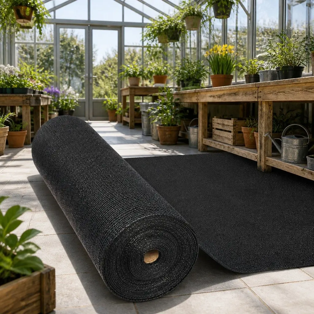 Shade Cloth Heavy Duty Knitted Fabric 3.66x20m Black 50 UV Block