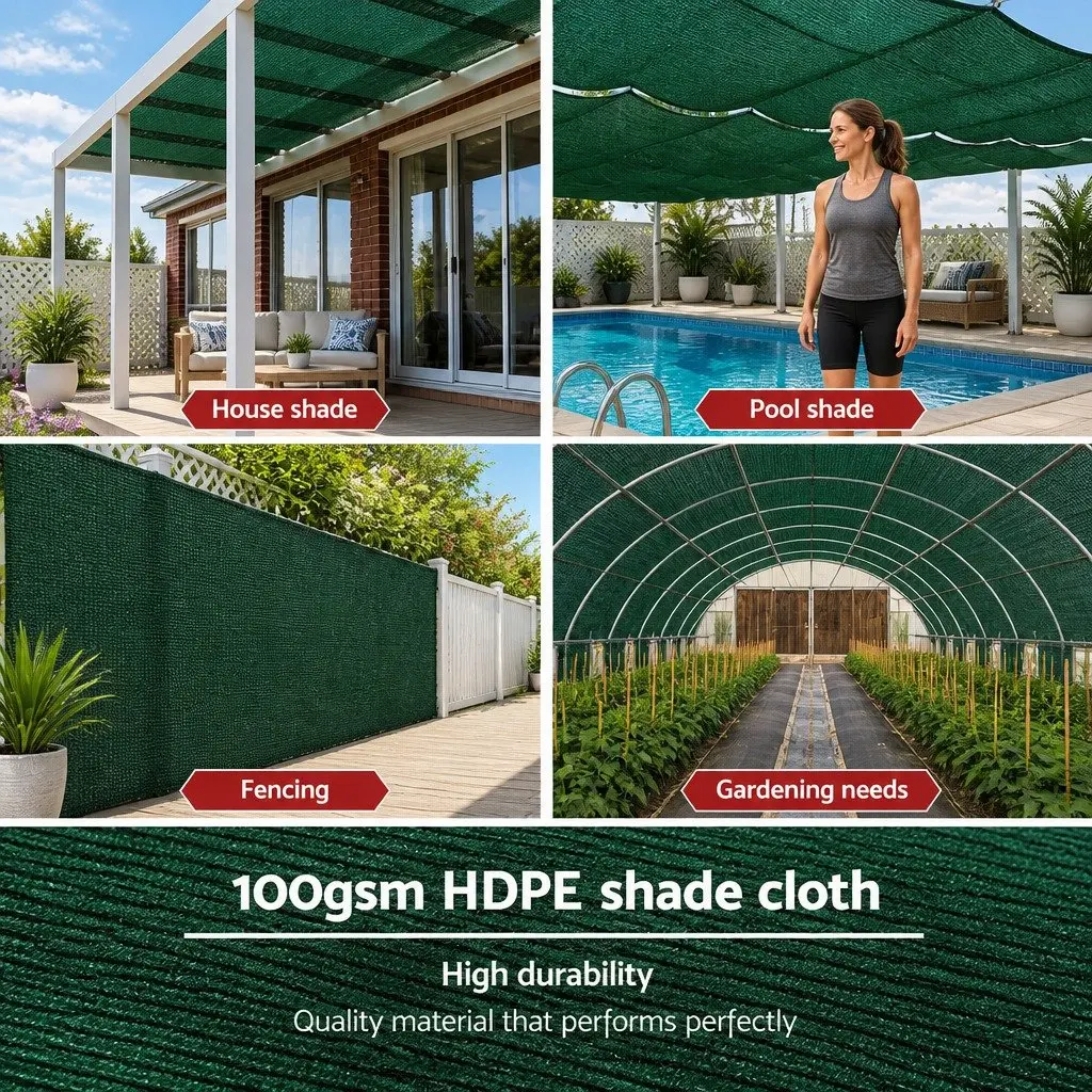Shade Cloth Heavy Duty UV-Stabilised Green 3.66m x 20m 50% Shade Block