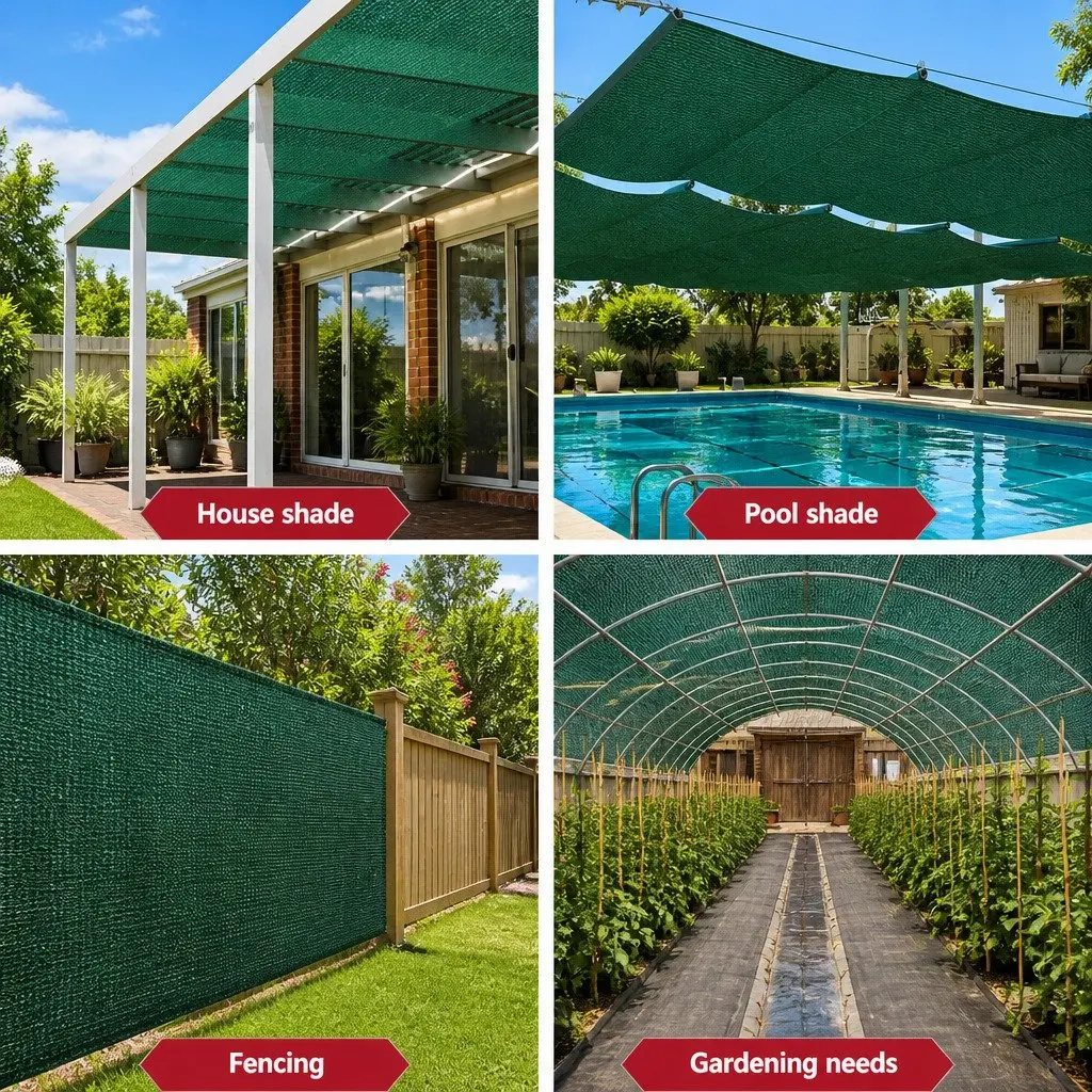 Shade Cloth 3.66m x 20m Roll UV-Stabilised 70% Green Garden Shading