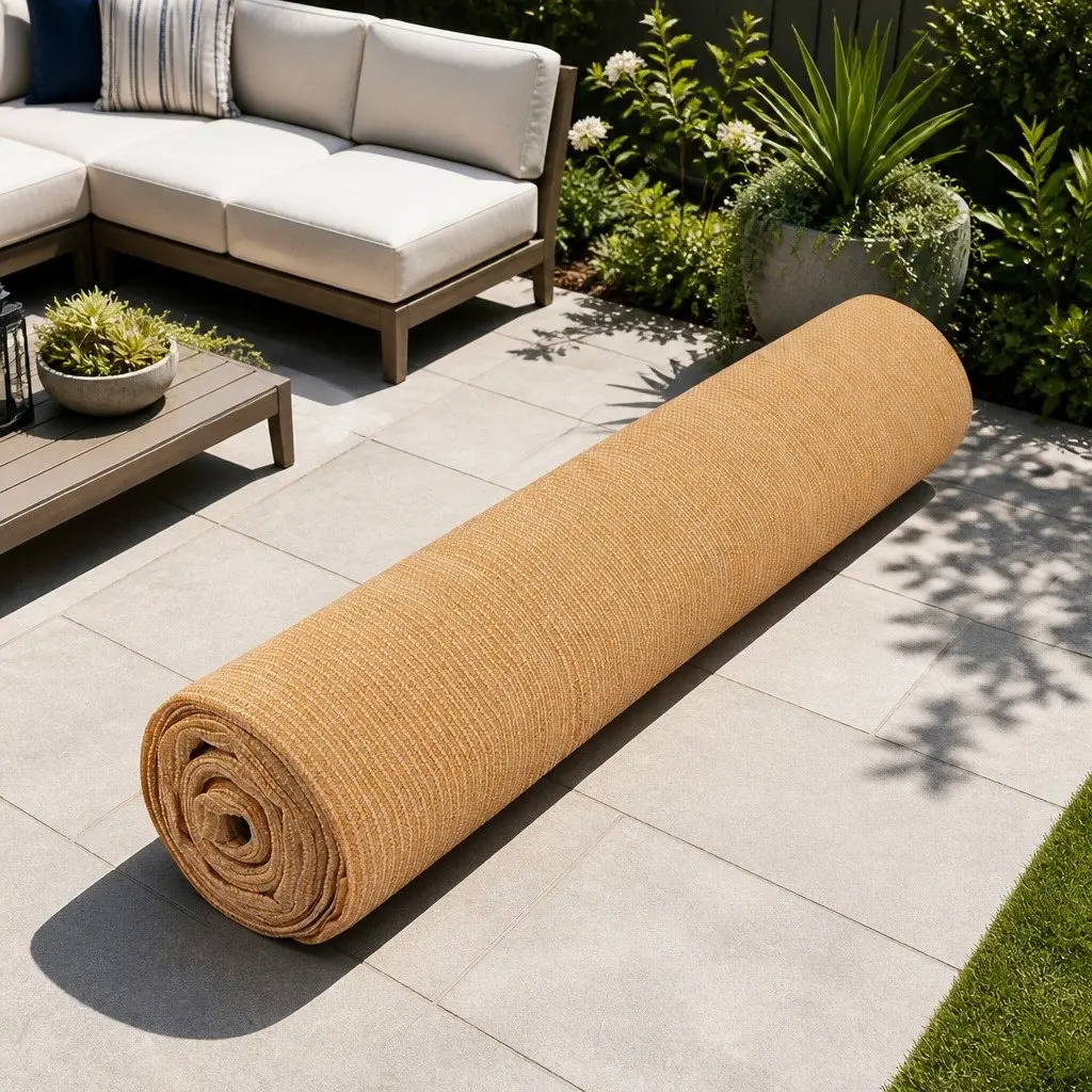 Shade Cloth Knitted Fabric 3.66x20m Beige Heavy Duty UV Stabilized 90% Shade Block