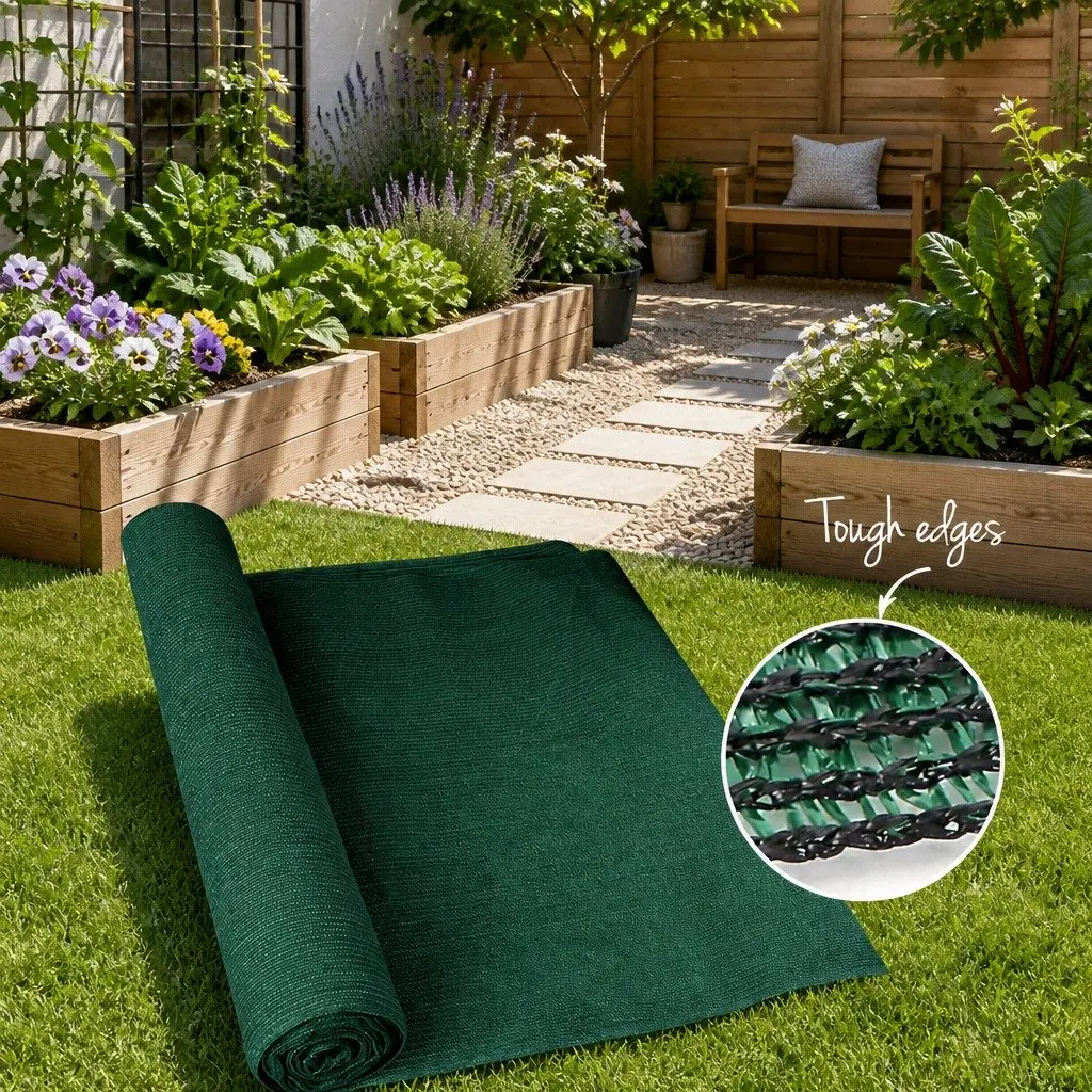 Shade Cloth Heavy Duty UV-Stabilised 3.66x20m Green 90% Shade Block for Garden Greenhouses Agricultural Use