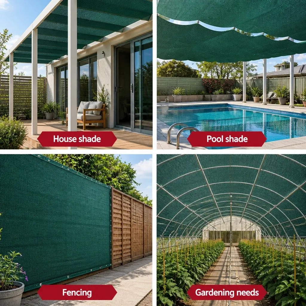 Shade Cloth 30% UV Block Mono-tape Knitted Fabric 3.66m x 20m Green