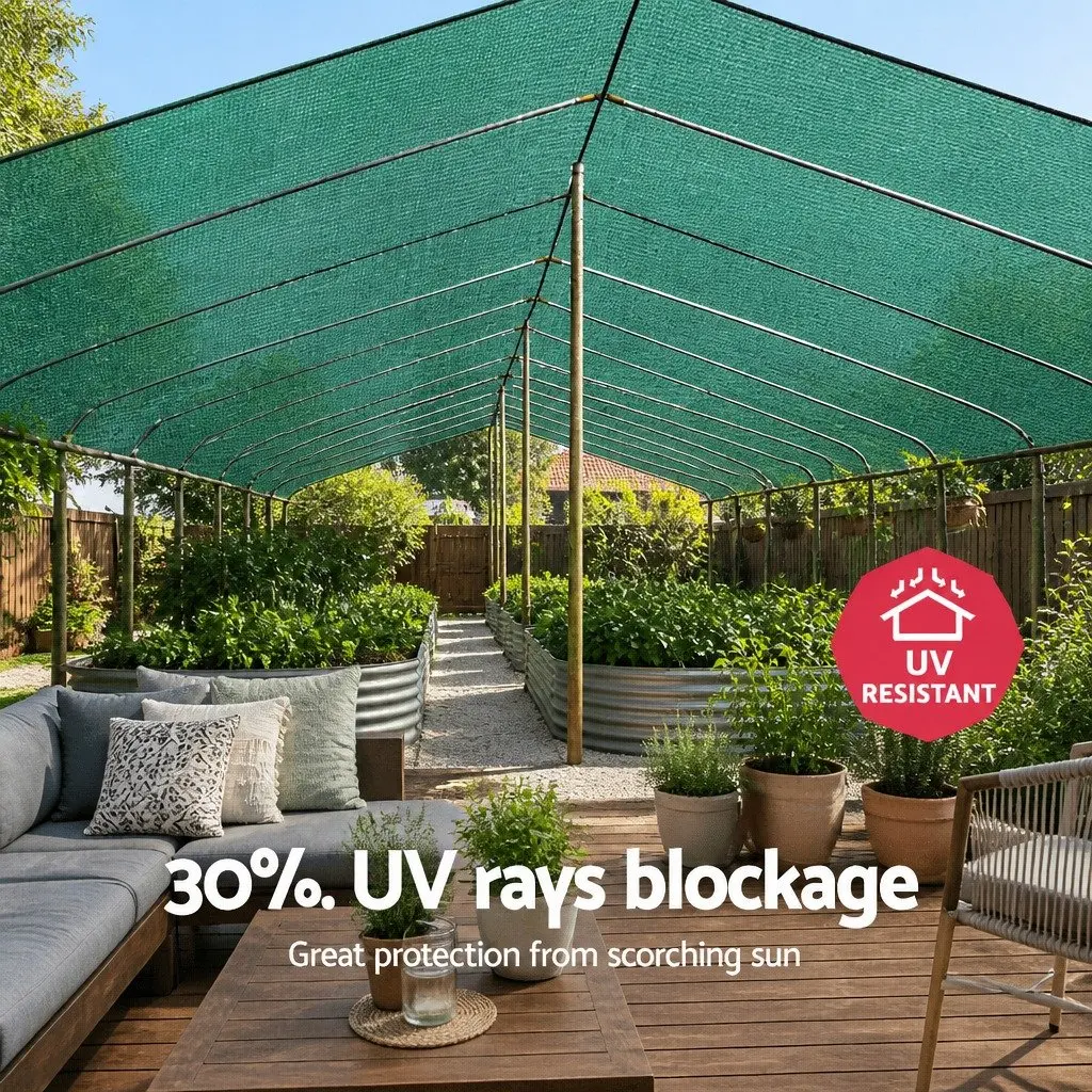Shade Cloth 30% UV Block Mono-tape Knitted Fabric 3.66m x 20m Green