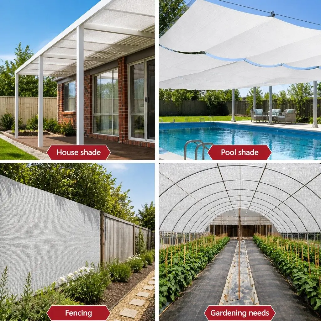 Shade Cloth Heavy Duty 3.66m x 30m White UV Stabilized HPDE Knitted Fabric 50% UV Block