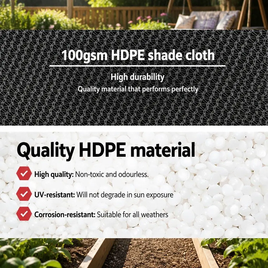 Shade Cloth Heavy Duty 3.66m x 30m White UV Stabilized HPDE Knitted Fabric 50% UV Block