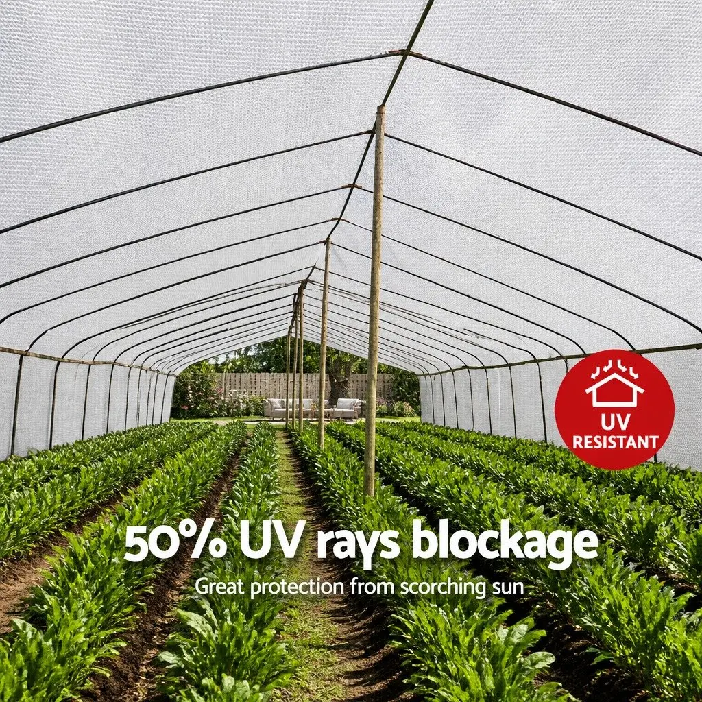 Shade Cloth Heavy Duty 3.66m x 30m White UV Stabilized HPDE Knitted Fabric 50% UV Block